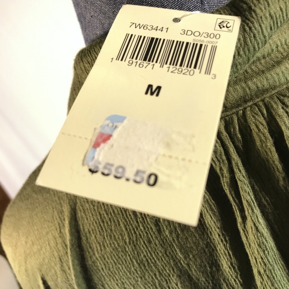 NEW Lucky Brand Green Button Front Blouse Size M - Picture 8 of 8